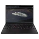 Siyah Lenovo ThinkPad P16S G4 21QV0010TX iş ve ofis laptopu, açık ekranlı önden görünüm
