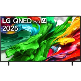 LG 75QNED86A6A Ultra HD 4K QNED televizyon, canlı renkli ekran ve ince çerçeve ile vitrin görünümü