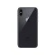 Siyah Apple iPhone XS akıllı telefonun arka yüzü, çift kamera ve Apple logosu görünümü