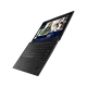 Siyah Lenovo ThinkPad X1 Carbon 10 21CB001GTX ultrabook, açık ekranlı ince tasarım laptop ön açıdan görünüm