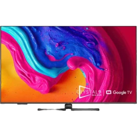 Beko B55 Q 990 A Ultra HD 4K televizyon, renkli soyut ekran ve önden görünüm