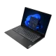 Lenovo V15 G4 IRU 83A100A5TR siyah iş ve ofis laptopu, açık ekranlı ve önden açılı görünüm