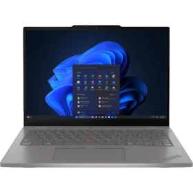 Lenovo ThinkPad L13 G6 21R7003ATX 2'si 1 arada gri laptop, açık ekranlı önden görünüm