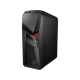 Asus GL12CM-TR002D masaüstü bilgisayar, siyah kasası ve RGB aydınlatmalı ön paneliyle