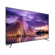 Sunny SN75LEDB252 Ultra HD 4K TV, siyah ekranında Louvre Piramidi ve gün batımı manzarasını gösteriyor