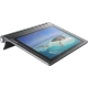 Lenovo Yoga Tab 3 Plus siyah tablet, eğilebilir stand tasarımı ve canlı ekran görüntüsüyle önden görünüm