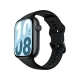 Honor Watch X5i siyah akıllı saat, dikdörtgen ekranı ve ayarlanabilir silikon kordonuyla açılı görünüm