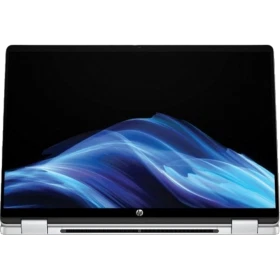 HP OmniBook 5 Flip 14-fp0004nt BT0A4EA 2’si 1 arada laptop, açık gri gövde ve mavi ekran görüntüsü
