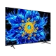 TCL 85P8L Ultra HD 4K LED televizyon ekranda mavi çiçekli dijital görsel, genel renk.