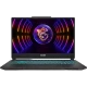 MSI Cyborg 15 A13VE-1479XTRWH03 siyah oyuncu laptop; neon ejderha ışıklarıyla ön ekran görünümü