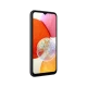 Samsung Galaxy A14 siyah akıllı telefon, ince çerçeveli ekran ve ön kamera çentiğiyle önden görünüm