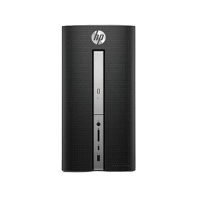 HP 570-P009NT 1NG58EA siyah masaüstü bilgisayar kasası, önden görünüm