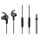 Huawei Sport Headphones Lite AM61 siyah kablosuz kulaklık, kulak kancaları ve kumanda düğmeleriyle birlikte