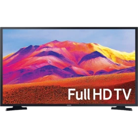 Samsung 32T5300 Full HD LED televizyon, dağ manzaralı ekranda Full HD TV yazısı görünüyor.