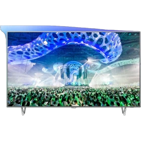 Philips 65PUS7601 65 inç Ultra HD 4K LED TV; kalabalık sahne görüntüsü ekranda, genel siyah tasarım