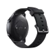 Xiaomi Mi Watch Color siyah akıllı saat, yuvarlak kasa ve ayarlanabilir silikon kayışla arkadan görünür