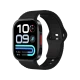 Xiaomi Redmi Watch 6 Lite siyah akıllı saat, renkli ekranı ve siyah silikon kayışıyla önden görünüyor