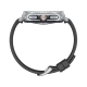 Samsung Galaxy Watch 8 Classic siyah akıllı saatin yan profili, kadran kenarı ve düğmeleri görülüyor