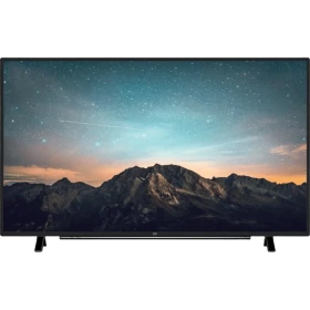 Beko B43L 5860 4B Full HD FHD TV, siyah çerçeveli televizyon ve dağ manzarası gösteren ekran