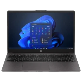 HP 255 G10 D30M3ETH59 siyah iş ve ofis laptopu, Windows arayüzlü ön görünüm ve klavye ekranı