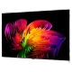 LG OLED83W69LA Ultra HD 4K TV, ince siyah çerçeveli ekranda renkli soyut çiçek deseni