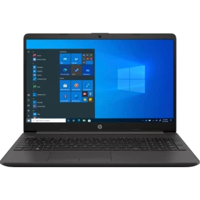 HP 255 G8 27K40EA023 koyu gri iş ve ofis laptopu, Windows ekranlı önden görünüm.