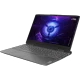 Lenovo LOQ 15IRH8 82XV00SWTXK23 koyu gri oyuncu laptop, açık ekran ve tam boy klavye ile açılı görünüm