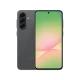 Siyah Samsung Galaxy A56 akıllı telefon, ön ekran ve üçlü arka kamera tasarımıyla vitrin görünümü