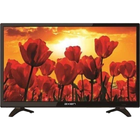 Axen AN8660 24 inç HD Ready LED televizyon, siyah çerçeveli ekranında kırmızı laleler gösteriyor
