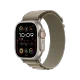 Apple Watch Ultra 2 titanyum kasa ve Alpine Loop, titanyum renkli akıllı saat ve dokuma kordon