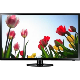 Samsung 32F4000 HD Ready televizyon; çiçek temalı ekranda canlı renklerle sunulan siyah televizyon ekranı