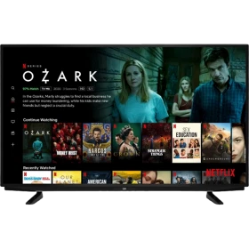 Beko B50 A 860 B Ultra HD 4K TV, Netflix arayüzü açık siyah ekranlı televizyon