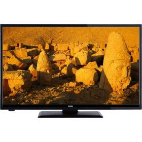 Vestel 32HA3000 HD Ready LED televizyon, siyah çerçeveli ekranında tarihi kalıntı manzarasıyla önden görünüm