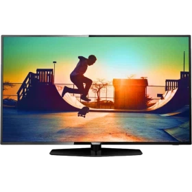 Philips 50PUS6162 Ultra HD 4K LED televizyon, canlı manzara ekranı ve siyah çerçevesiyle vitrin görünümü