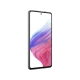 Samsung Galaxy A53 siyah akıllı telefon, önden görünüm, ince çerçeveli ekran ve delikli kamera tasarımı