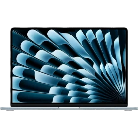 Apple MacBook Air M5 10CPU 10GPU 15.3 inç açık mavi laptop, önden açık ekranlı ana ürün görünümü