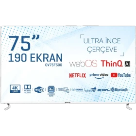 Onvo OV75F500 75 inç Ultra HD 4K LED televizyon, ince çerçeveli ekran ve ayaklı tasarım