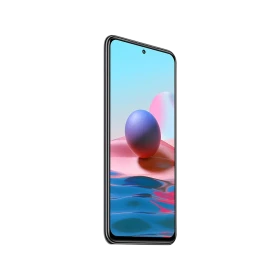 Xiaomi Redmi Note 10 5G siyah akıllı telefon, çerçevesiz ekran ve orta konumlu ön kamera detayı