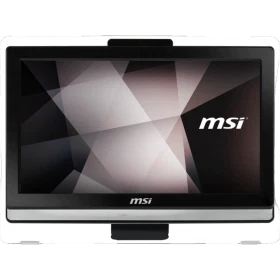 MSI PRO AA8C-101TR-X masaüstü bilgisayarın önden görünümü, siyah ekranlı geniş gövde tasarımı
