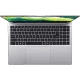 Acer Aspire Lite AL16-54P-51S7 gümüş iş ve ofis laptopu, açık ekranda üstten klavye ve geniş touchpad görünümü