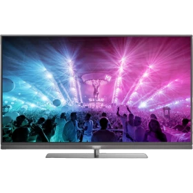 Philips 55PUS7181 Ultra HD 4K LED TV ekranında renkli ışıklar ve kalabalık sahne, genel renk.