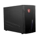 MSI Infinite S 9SI-096EU siyah masaüstü bilgisayar, MSI ejderha logosu ve ön panel aydınlatmasıyla dikkat çeker