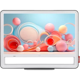 Vestel 24HA9530G HD Ready HD TV, beyaz çerçeveli LED televizyon ve renkli soyut ekran tasarımı