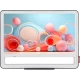 Vestel 24HA9530G HD Ready HD TV, beyaz çerçeveli LED televizyon ve renkli soyut ekran tasarımı