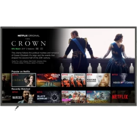 Arçelik A43L 8900 5A Ultra HD 4K LED televizyon, ekranda Netflix içerik menüsüyle önden görünüm