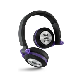 JBL E40BT Kablosuz mor kulaklık, ayarlanabilir kafa bandı ve kulaklık pedleriyle önden görünüm