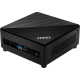 MSI Cubi 5 10M-086XTR siyah mini masaüstü bilgisayar, önden ve yandan bağlantı noktalarıyla