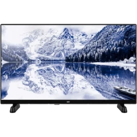 SEG 32SBH550 HD Ready LED TV, siyah çerçeveli televizyon ve ekranda karlı dağ gölü manzarası