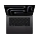Apple MacBook Pro M3 Pro 12CPU 18GPU 16,2 inç siyah laptop, açık ekran ve klavye üstten görünüm
