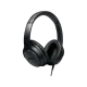 Bose SoundTrue II iOS kablolu siyah kulaklık, yastıklı kulaklık pedleri ve kablosuyla önden görünüm